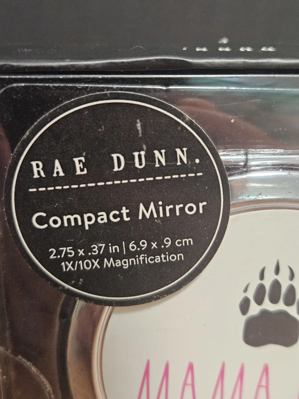Rae Dunn Mama Bear Compact Mirror - Pink and White